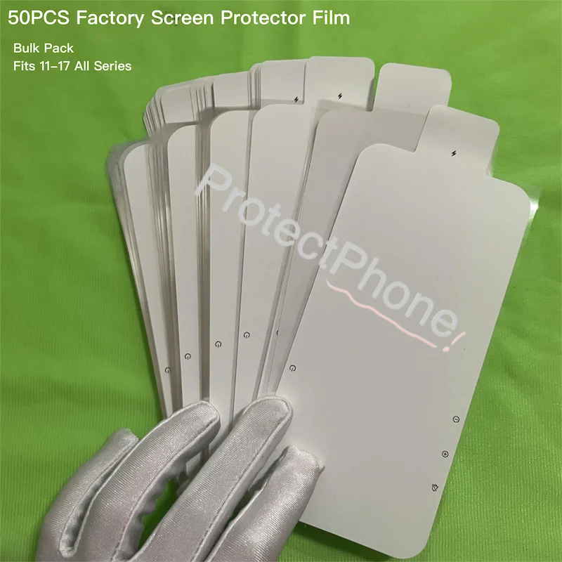 50PCS Factory Anti-Dust Screen Protector Film for 11-17 Series Pro/Max/Plus/Mini/Air/E, Disposable Film for Refurbish & Repair