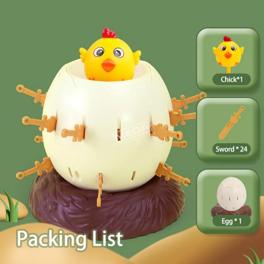 Pop Up Chicken Egg Barrel Game Funny Stab Sword Board Game Family Party Interactive Desktop Toy Toddlers Easter Christmas Gift