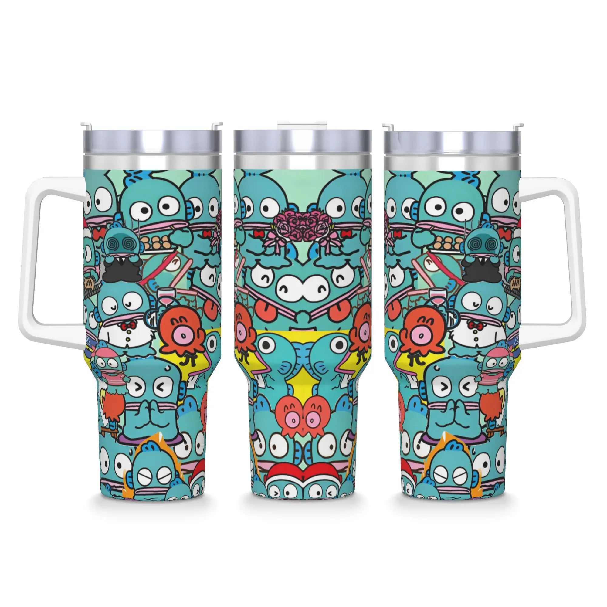 

Hangyodon Cartoon Animal Stainless Steel Tumbler Thermal Cups With Straws and Lid Large Mugs Cup Cold and Hot Water Bottle