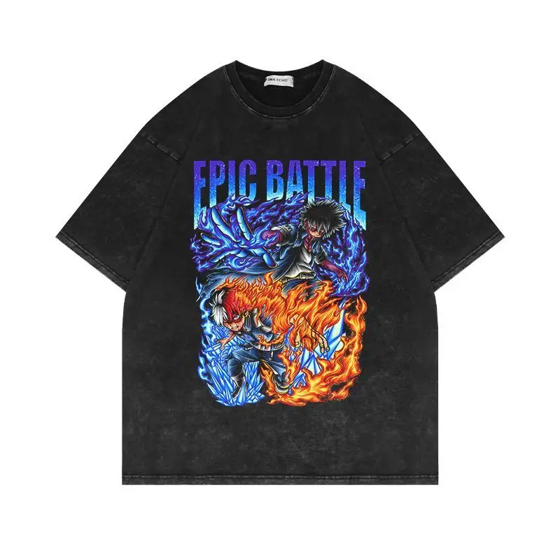 My Hero Academia Toga Himiko Transform Quirk Villain Anime Graphic T Shirt for Men 2026 Summer Black Cotton