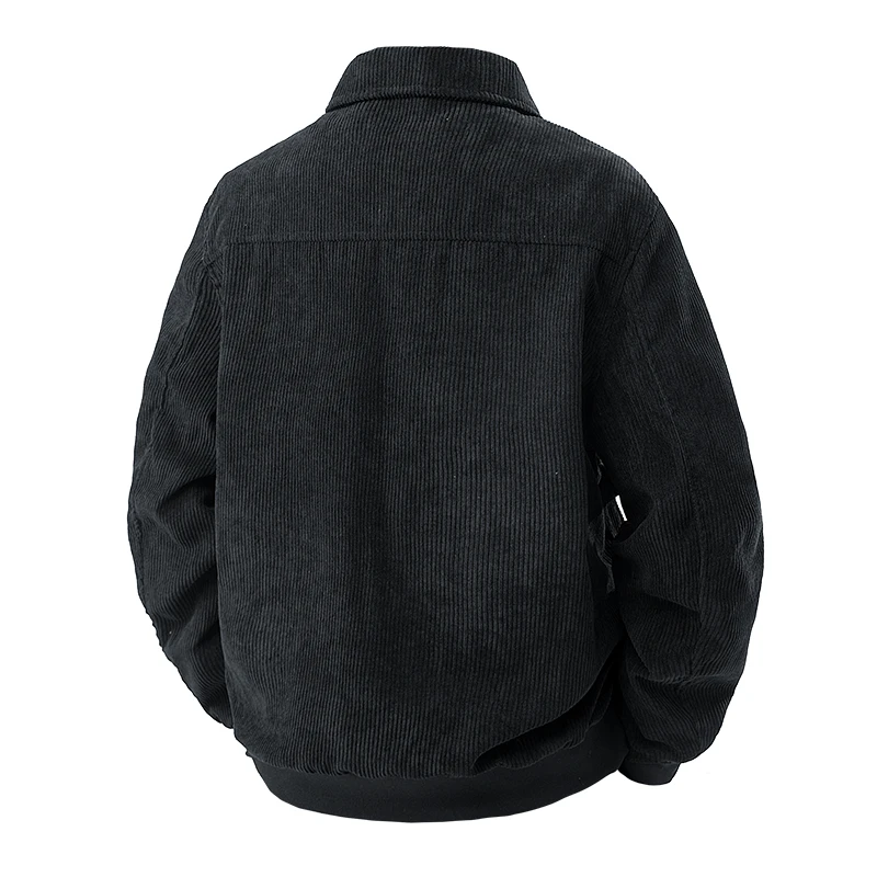

Corduroy Men's Jaet Spring Hot Flip Collar Men's Outerwear Middle Youth Single Top Faion Urban Sle Long Sve Zipper