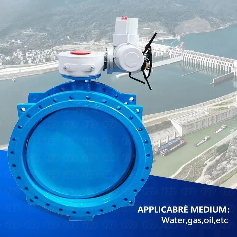 D941X DN300-DN2200 Electric Double Flange Butterfly Valve Large Size Power Water Medium