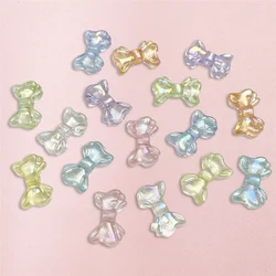 30pcs 8.7*14.7mm AB Color Shiny Transparent Small Bowknot Loose Beads DIY Phone Chain Jewelry Accessories Making