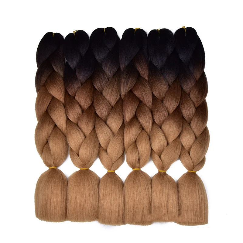 Jumbo Braids Extensions Synthetic Braiding Hair Afro Ombre Color kanekalon Hair for Children Braid