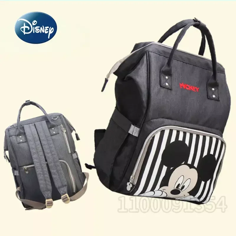 Disney Mickey\'s New Diaper Bag Backpack Luxury Brand Original Baby Diaper Bag Cartoon Baby Bag Large Capacity High Quality