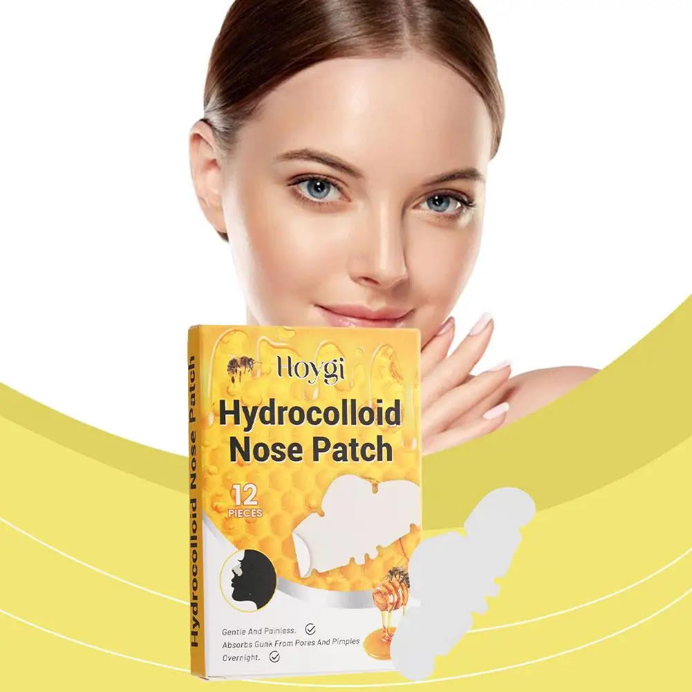 Hidrocolóide Nose Patches, Absorvendo Capa, Cravos, Remoção Espinhas, Poros, 12Pcs