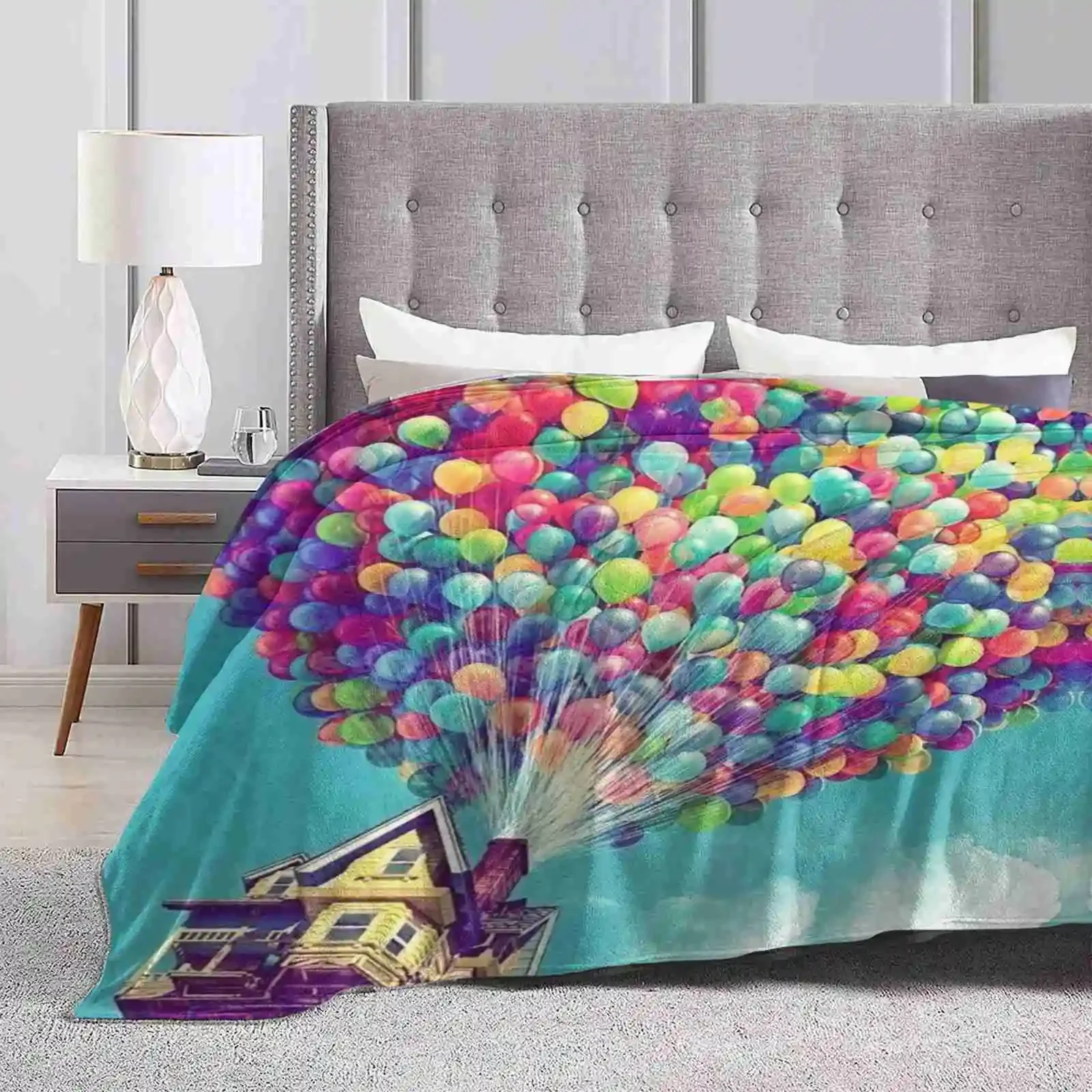 House In The Air Blanket Soft Warm Travel Portable Blanket Pixar Balloons Up House Adventure Is Out There Alternative Indie