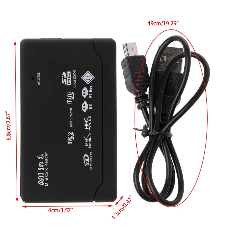 Mikro tip C USB TF SD XD MS M2 CF kart okuyucu USB 2.0 hafıza kartı adaptörü Macbook Samsung Xiaomi dizüstü telefon bilgisayar kullanımı için