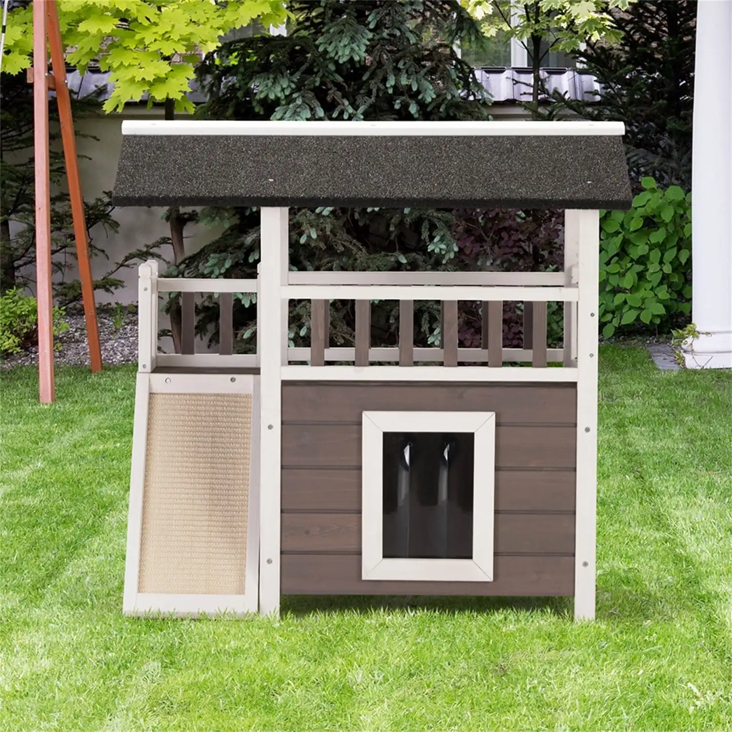 

Wooden Dog/Cat House Outdoor and Indoor,Feral Pet Houses with Stairs for Dogs Insulated Rabbit Hutch Pet House for Animals