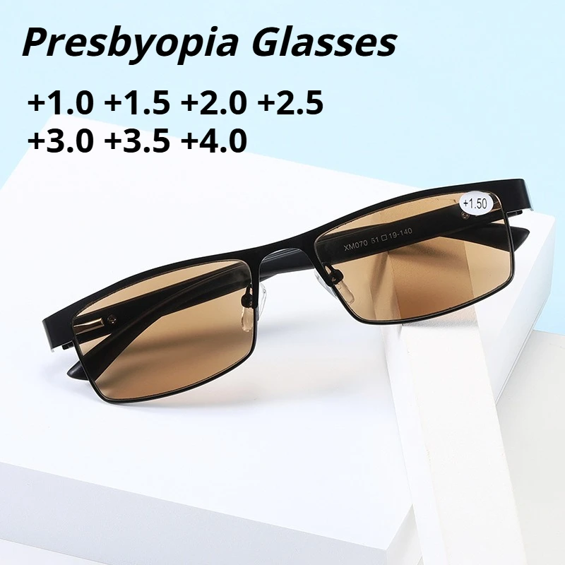 

New Tea Leaf Design High-Definition Presbyopia Glasses Unisex Fashion Metal Optical Frames Reading Eyewear +1.0 To +4.0