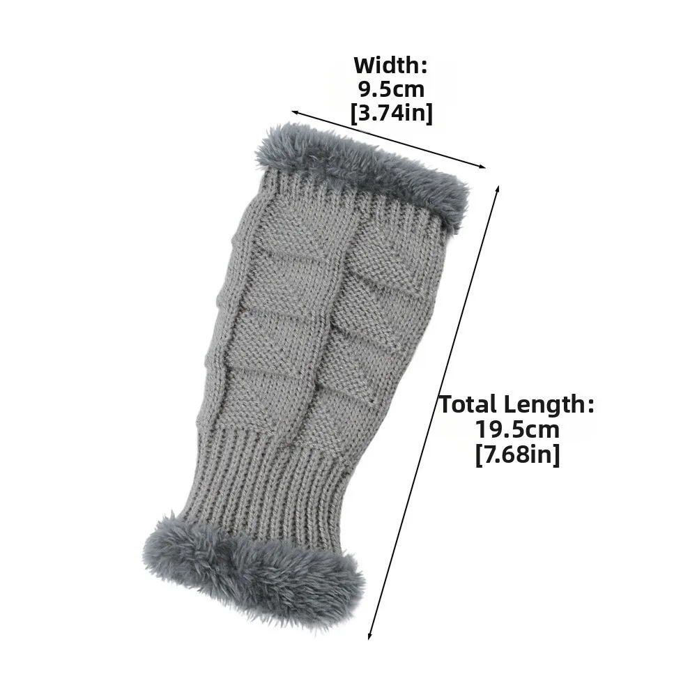 للجنسين الشتاء الخريف أصابع قفازات قصيرة دافئة رقيق قفازات الصوف اصطف مطاطا كم يغطي للطقس البارد