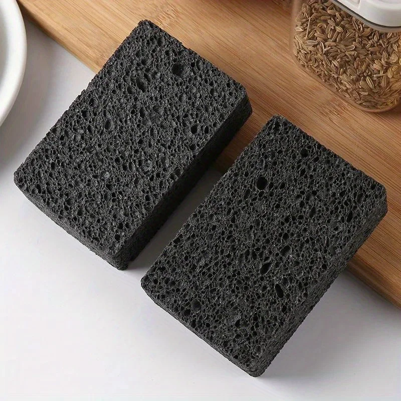 3pcs Thickened wood pulp cotton dishwashing sponge cloth, scouring pad, absorbent sponge dishwashing wipe