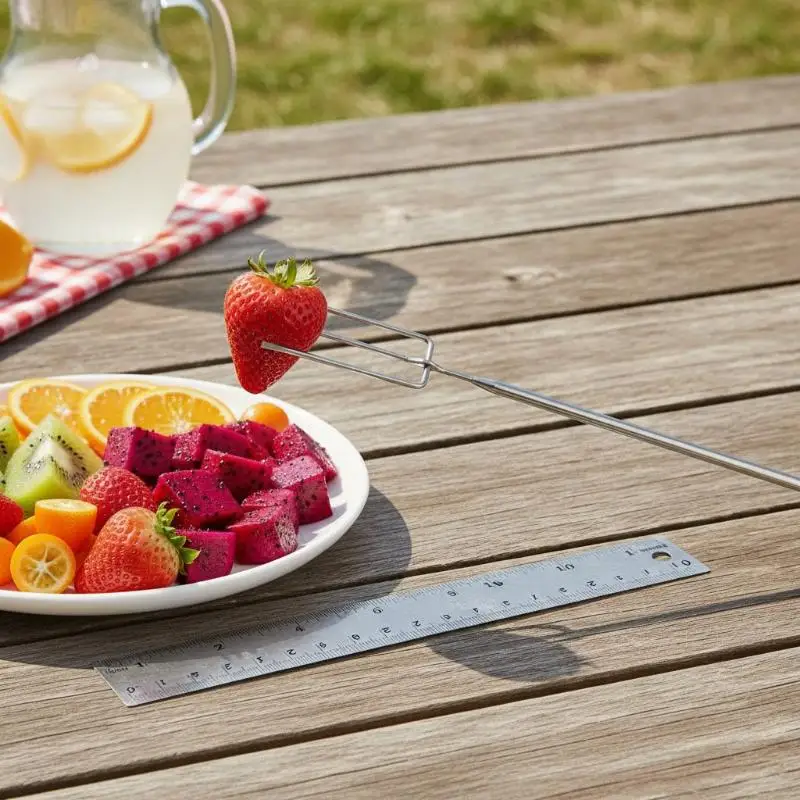 Stainless Steel Fondue Dipping Forks 1/6 Pcs Unique Durable Design Anti-slip Handle for Chocolate Cheese Family Gathering
