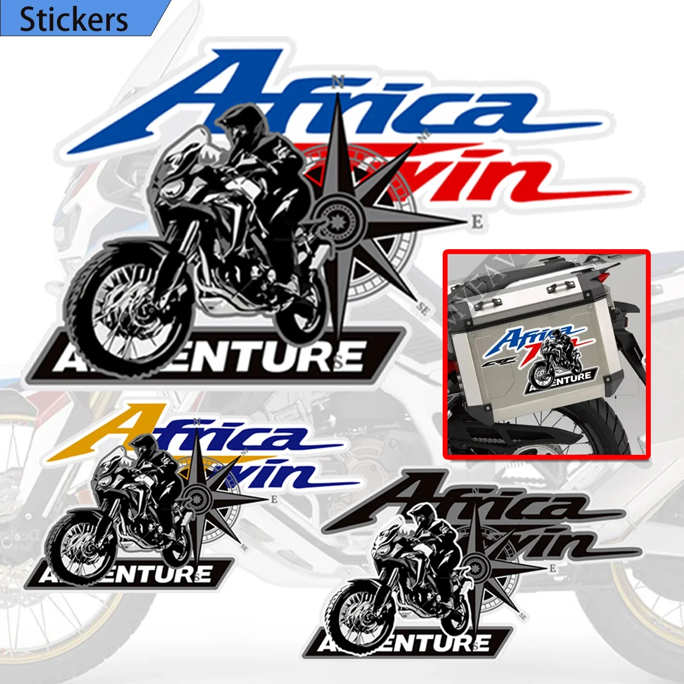 

For Honda Africa Twin CRF1000L CRF 1000 AfricaTwin Trunk Cases Panniers Luggage Aluminium Box Adventure Tank Pad Stickers