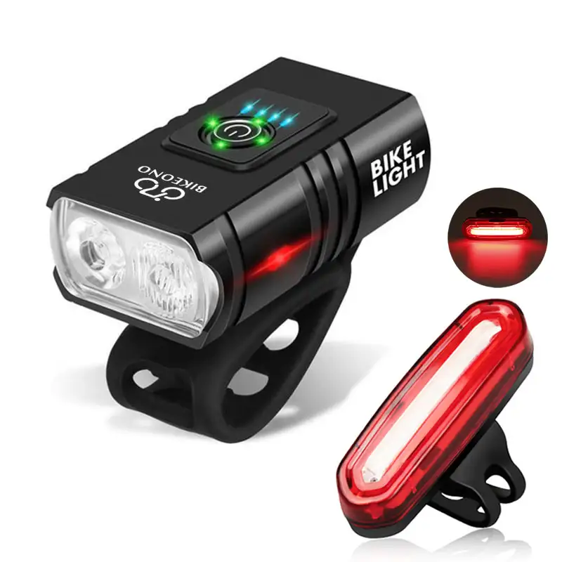 Luz da bicicleta t6 led frente usb recarregável mtb mountain bike lâmpada 1000lm farol lanterna ciclismo scooter cauda