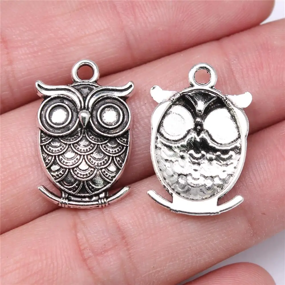 20pcs 24x16mm Owl Charms For Jewelry Making Antique Silver Plated Antique Bronze Plated Jewelry Findings Jewelry Components