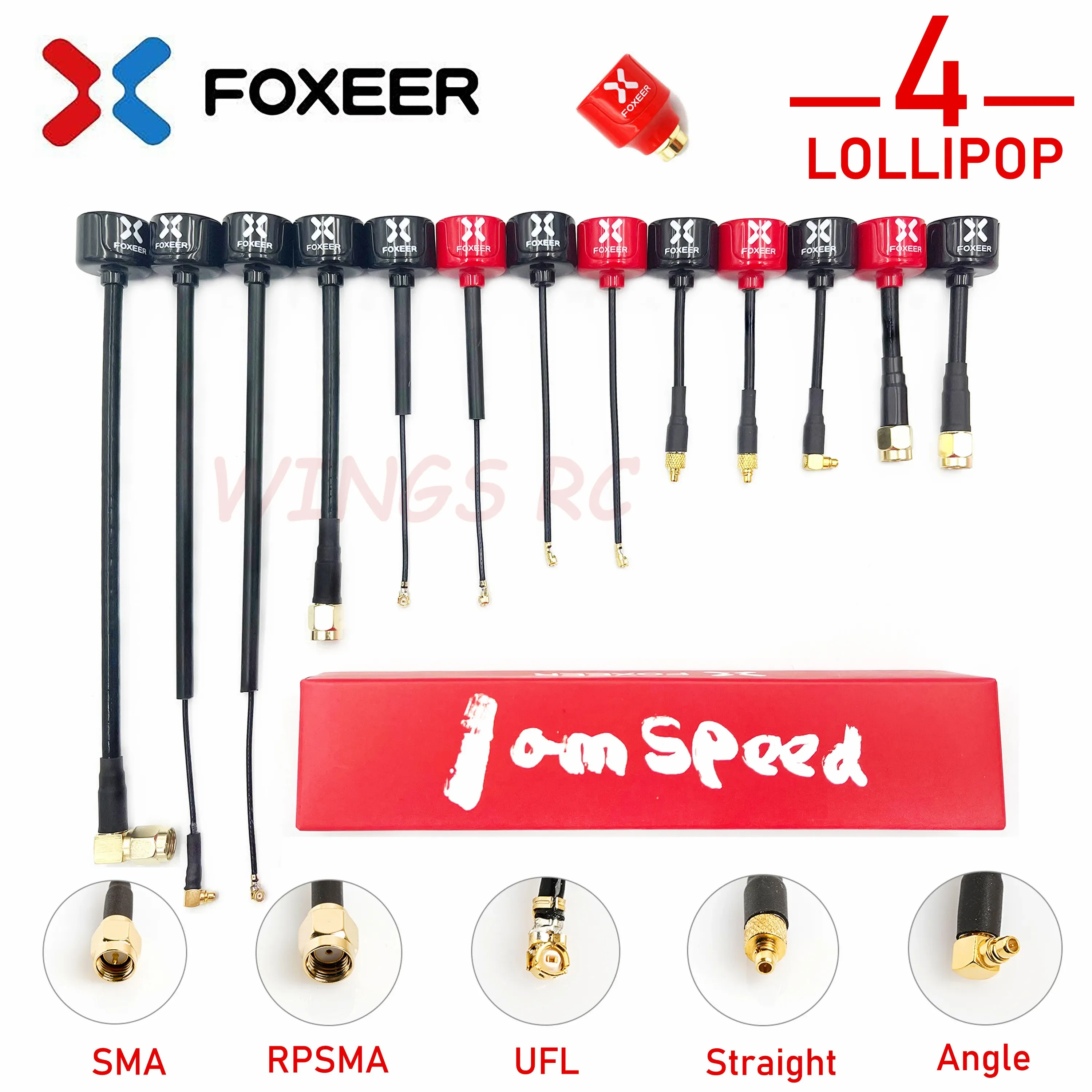 

Антенна Foxeer Lollipop 4 V4 FPV Антенна 5,8G 2,6Dbi Stubby RHCP SMA RPSMA UFL Прямой/угольный MMCX 7,2 г для FPV RC Racing Drone