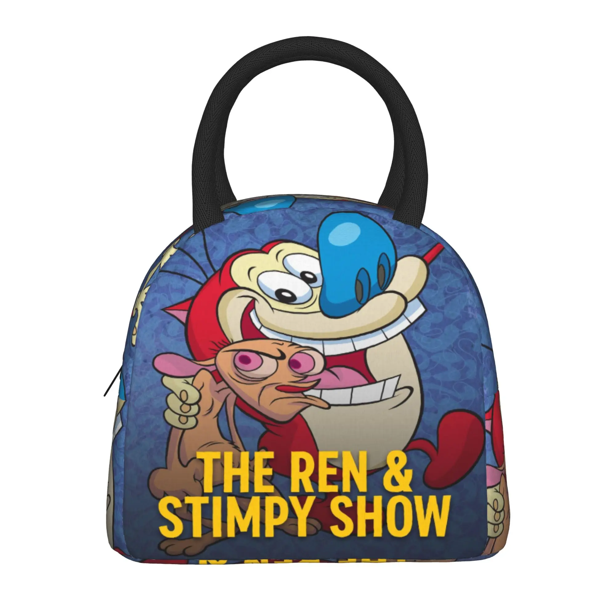  Duo Rucksack Ren & Stimpy  Merch Insulated Lunch Bag For Outdoor  Food Container Portable Cooler Thermal Lunch Boxes