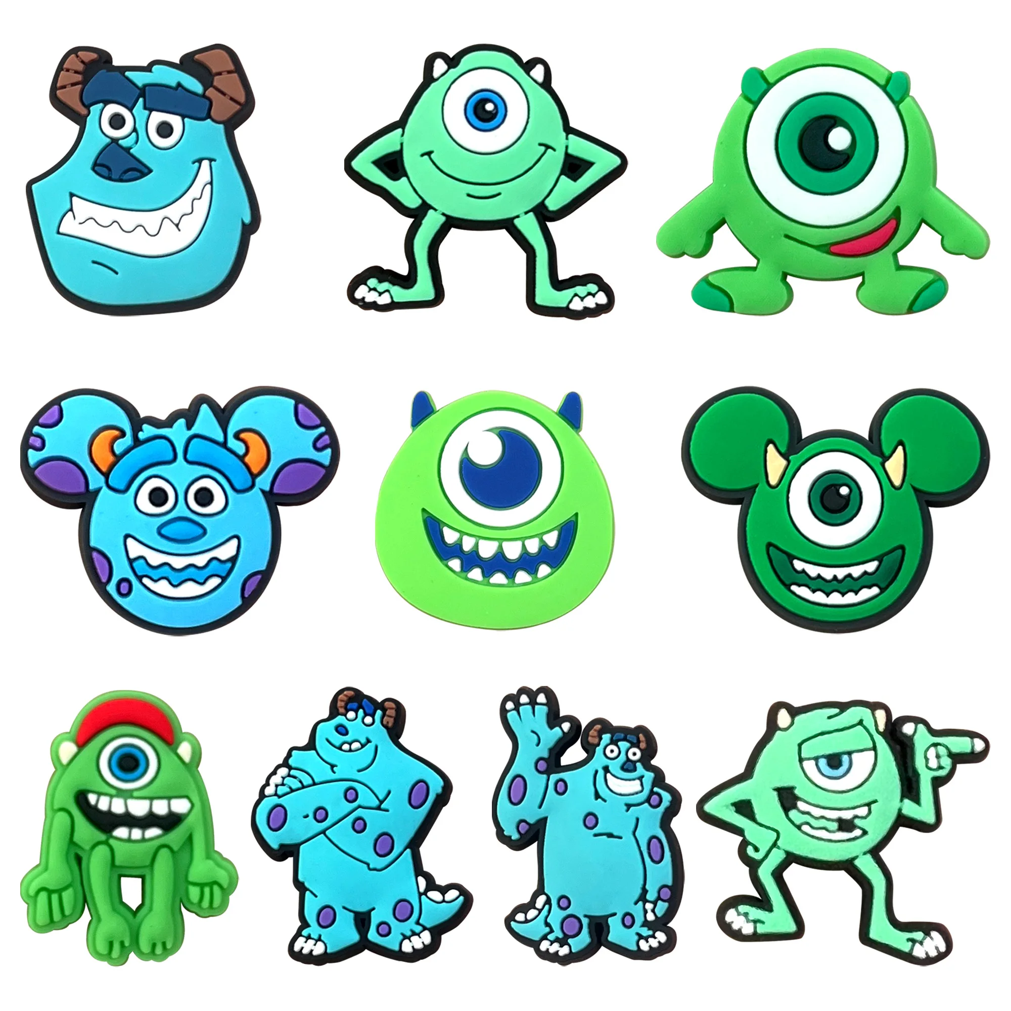 

10-50PCS Hot Toys cartoon Monster Kingdom Shoes Charm PVC Decorations Various styles Detachable Waterproof For Party Gifts