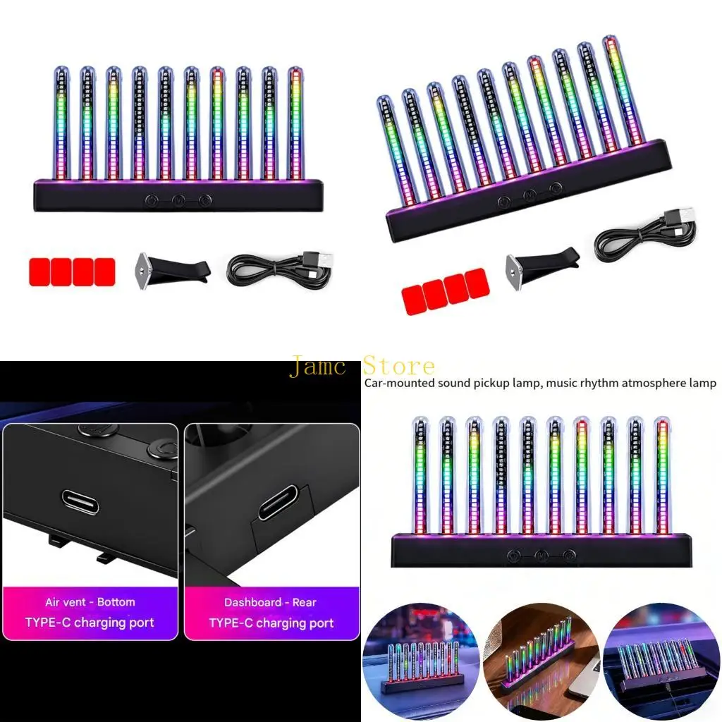 LX0B Dynamic USB Sound Reactive LED Light Bar for PC Setups and Car Interior