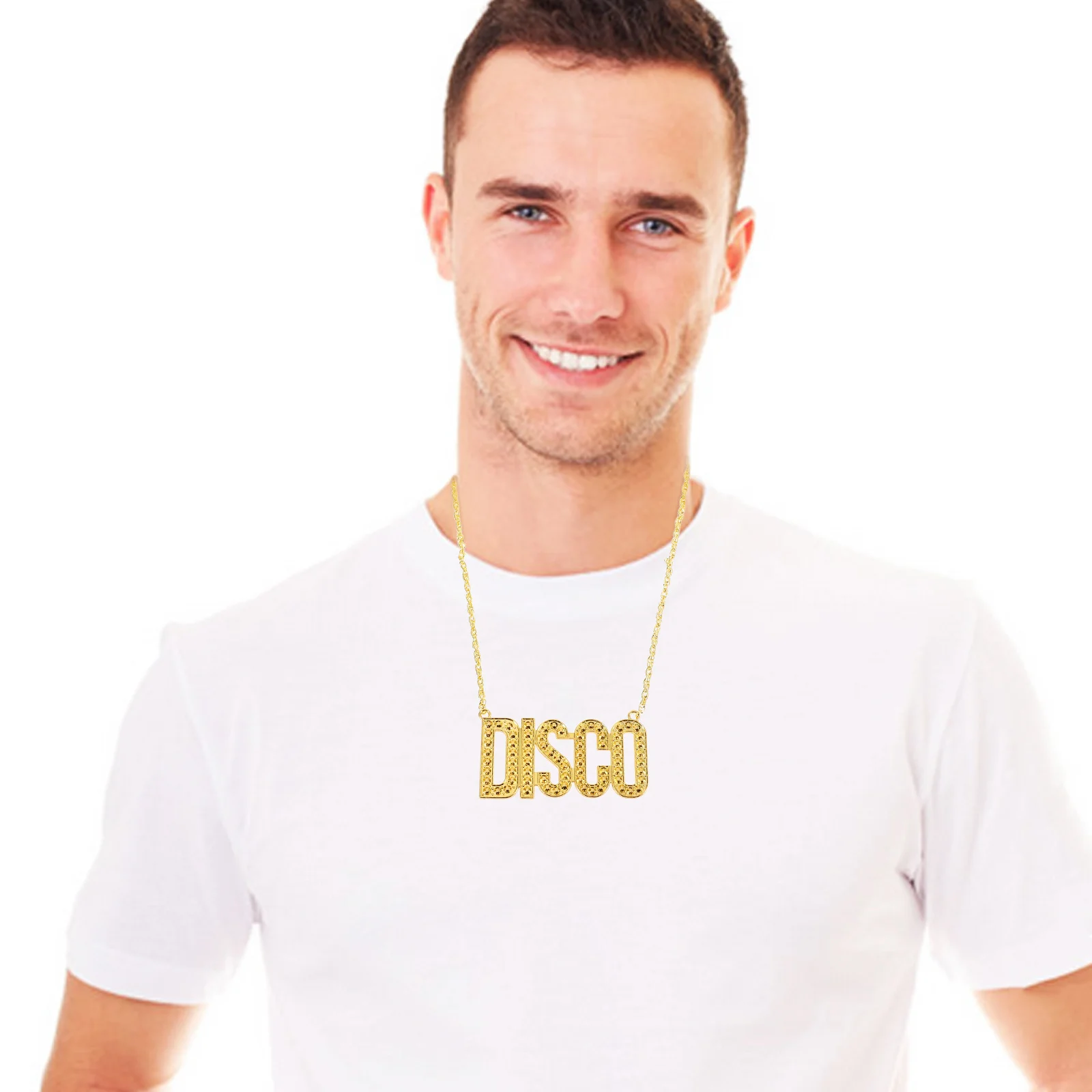 

Disco Letter Necklace Hip Hop Style Unique Design Party Dance Event Accessory Cool Men Women Fashion Jewelry