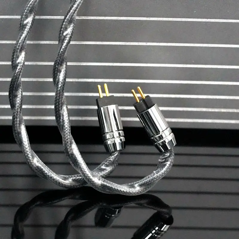 XINHS S100 Black Pearl Earplug IEM Replacement Cable High Purity Single Crystal Copper Double Layer Shielded Earplug Cable