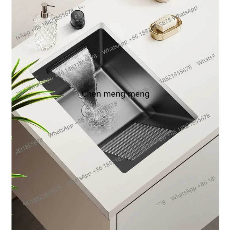 

Stainless steel sink balcony laundry pool with washboard integrated nano pool undercounter basin