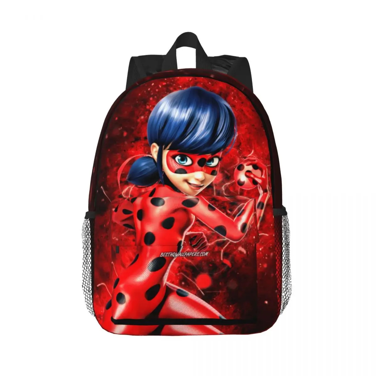 Similar-Lady-BUg-Red-S For Girls Boys Large Capacity Student Backpack Lightweight waterproof Backpack 15inch