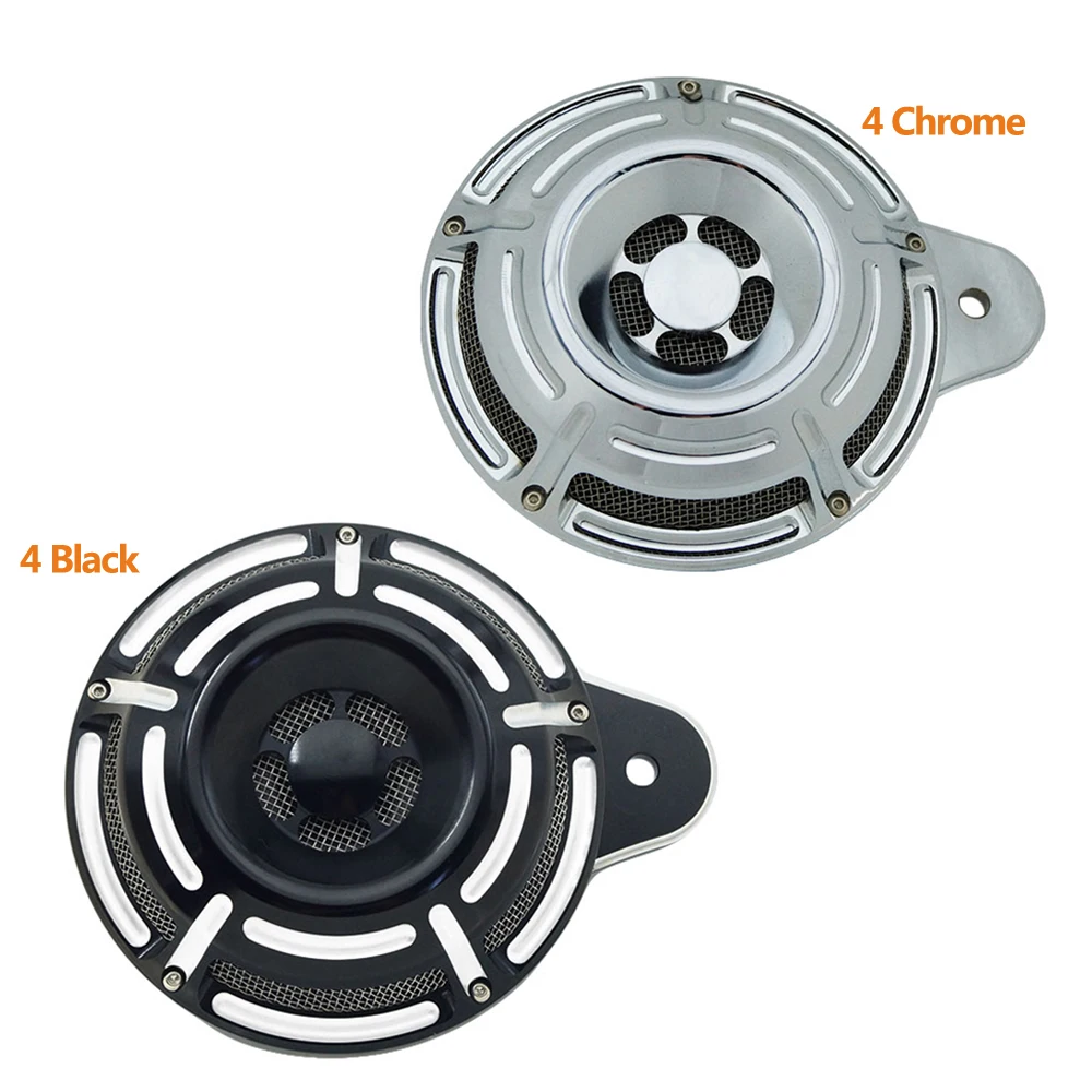 NEW  Motorcycle Black Horn Cover Horns Assembly For Harley Big Twin Touring Street Glide 1991-upSportster XL 2007-up
