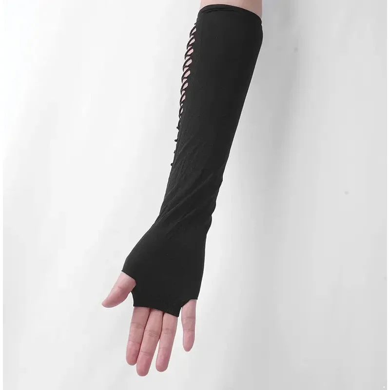 

Europe USA Sexy Lace Gloves Fingerless Mesh Fun Tag Nightclub Dance Dot Long Cos
