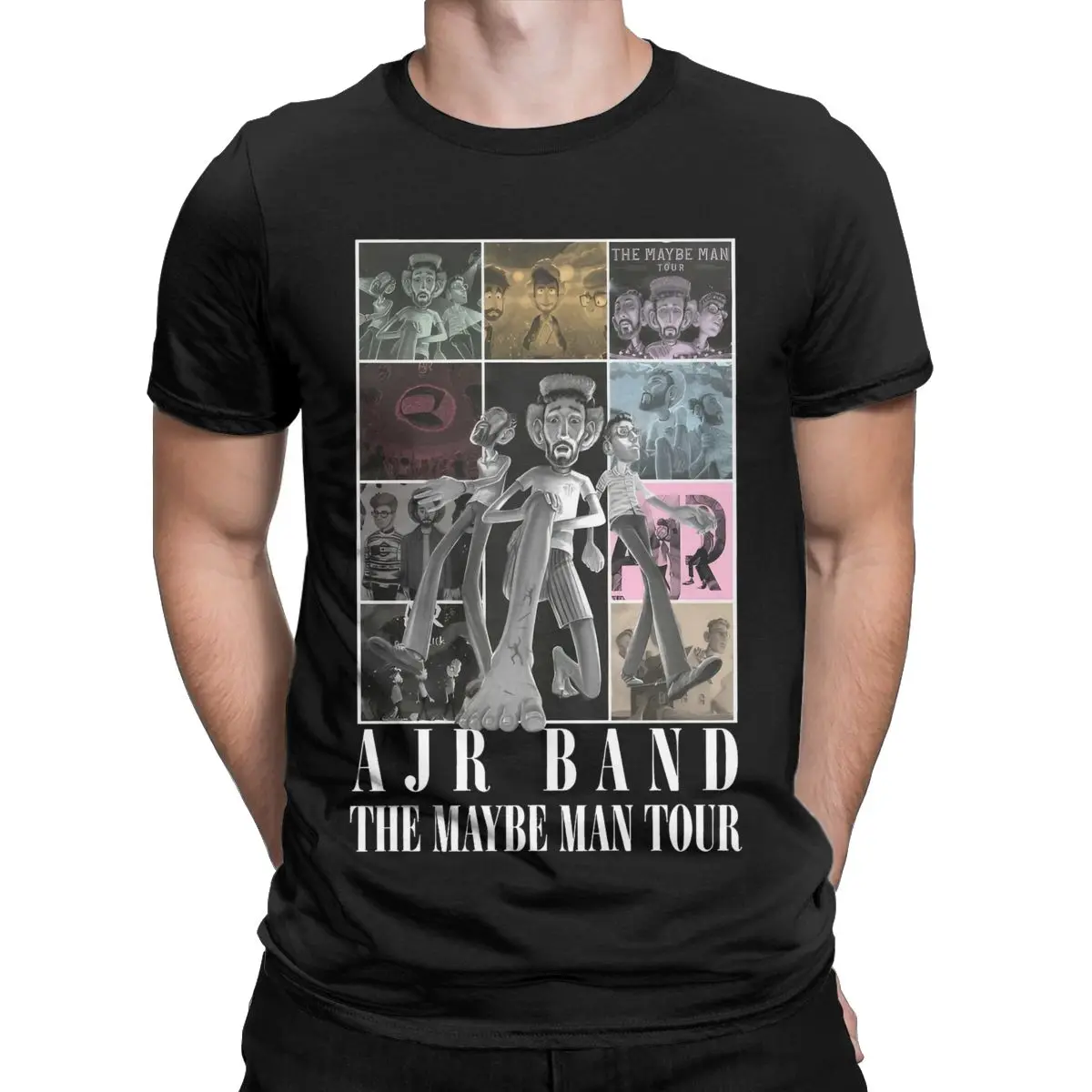 A.J.R Music Band Men T Shirt Fun Tee Shirt Short Sleeve Round Collar T-Shirt 100% Cotton Printed Clothes