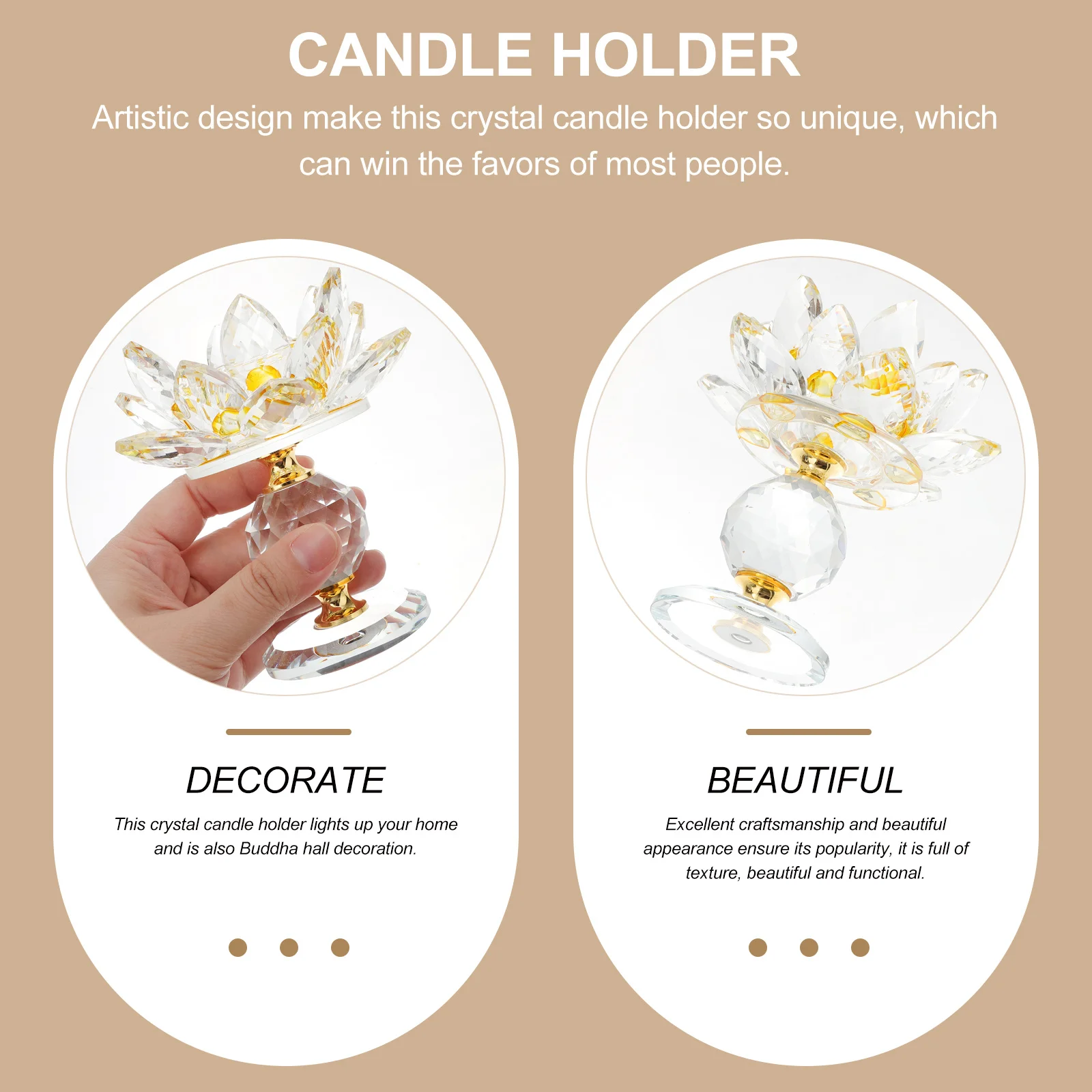 

Clear Crystal Flower Holder with Sophisticated Craftsmanship for Home Decor Ideal Tea Light Holder for Living Room