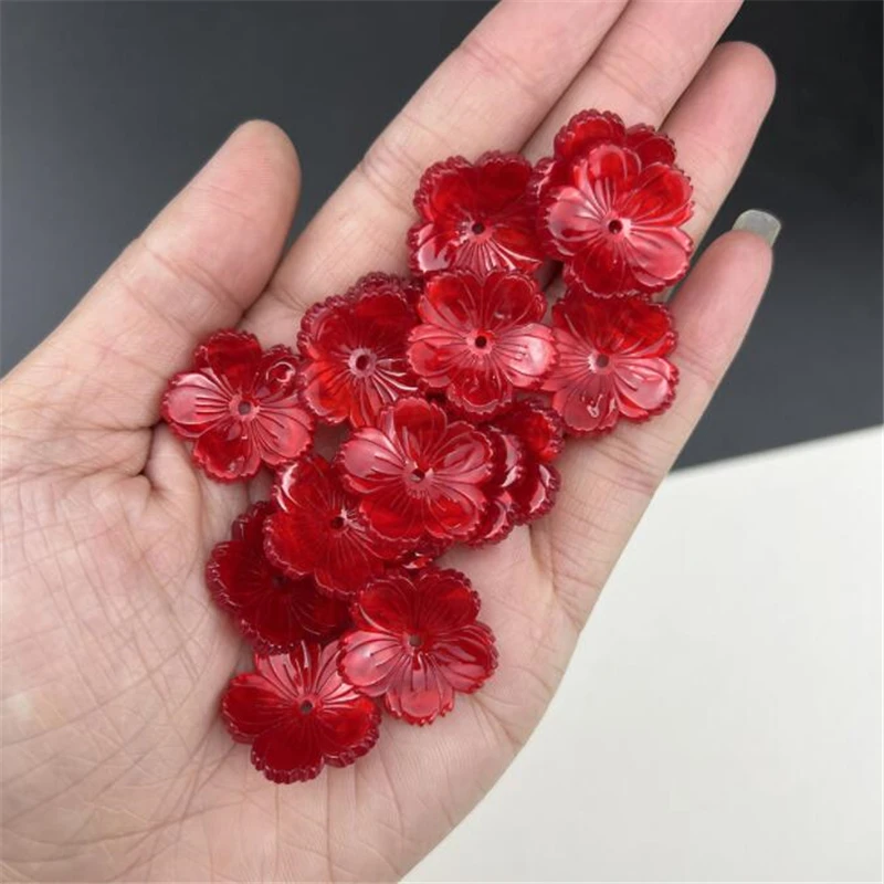 

23mm resin beads Imitate shell torus acetic acid flower beads connectors for diy earrings hairpin jewelry making accessories