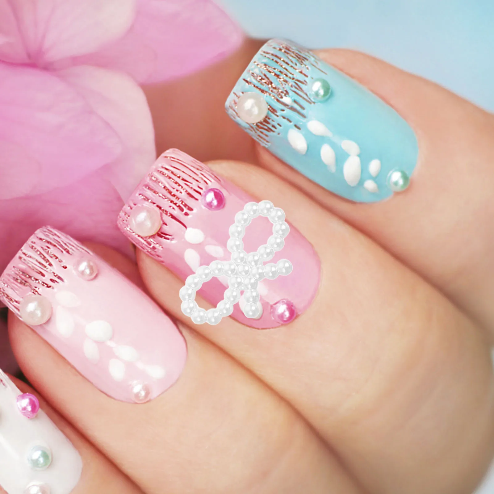 

50 Pcs Bow Hairpin Nail Decor Charm Kit Charms for Nails Design Manicure Cute Bows