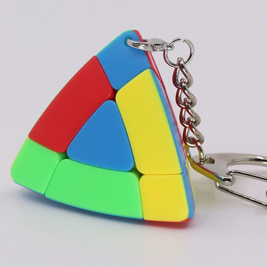 SengSo KeyChain Pyramid Cube 3x3 Magic Tower Wholesale 30pcs Stickerless Mini Cube Pyramorphix Tetrahedron Puzzle Cubo 3x3x3 큐브