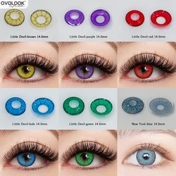 OVOLOOK-1pair(2pcs)  Anime Cosplay Color Contact Lenses For Eyes Red Blue Multicolored Eye Color Lens Beauty Colored Eye Lenses