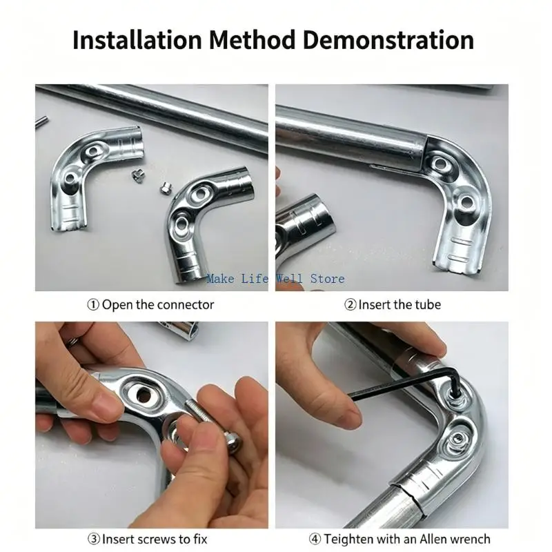  Round Pipe Joint Fixing Buckle Replacement Carbon Steel Pipes Joint Holder