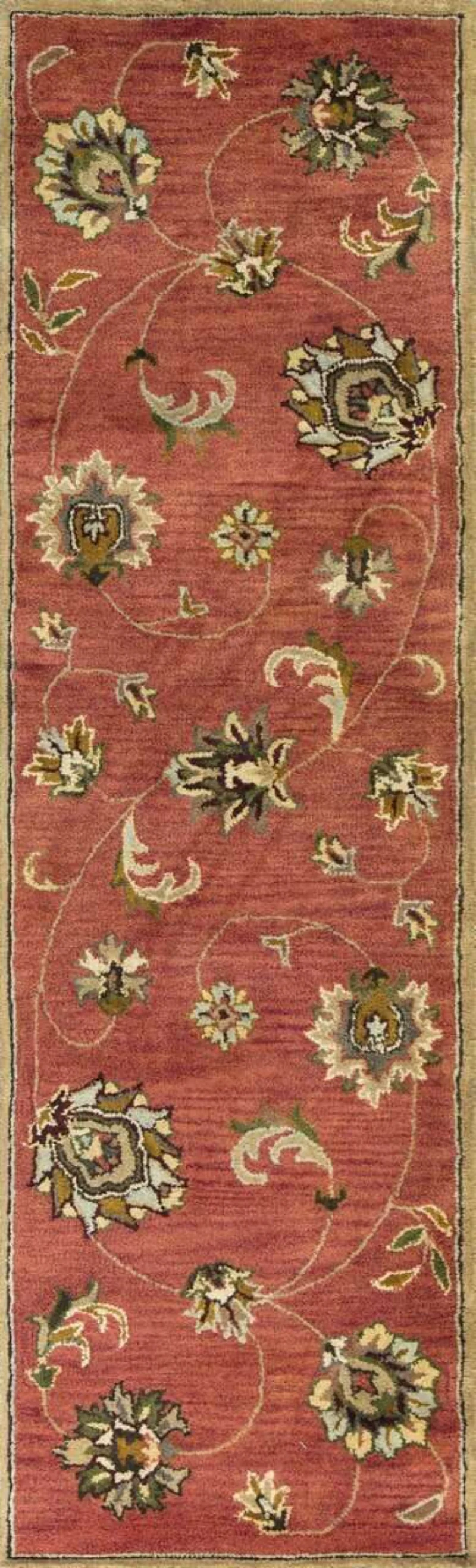 

2'x7' Sienna Floral Vines Wool Runner Rug Rugs for Bedroom Carpet for Living Room
