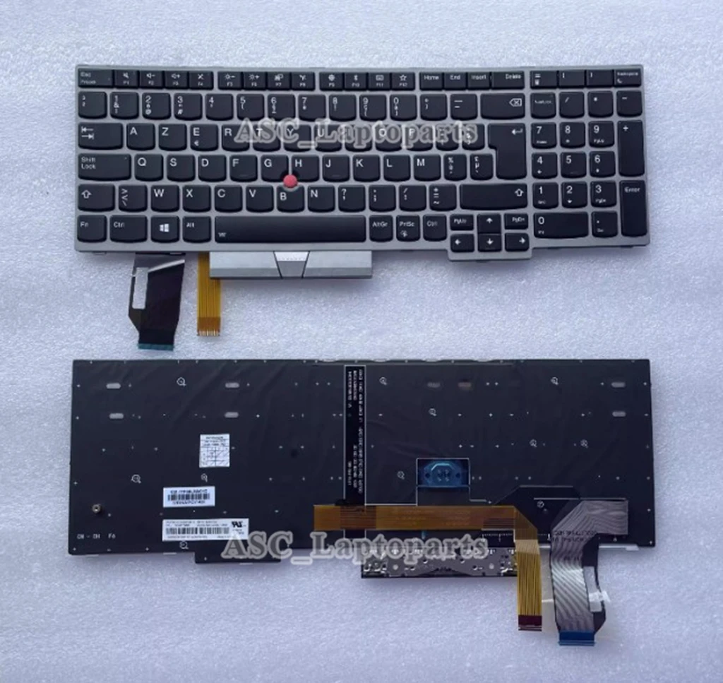 

New Belgian Claiver AZERTY Keyboard for Lenovo ThinkPad E580 E585 E590 L580 P52 P53 P53S P72 P73 T590 L590 BACKLIT ,with Pointer