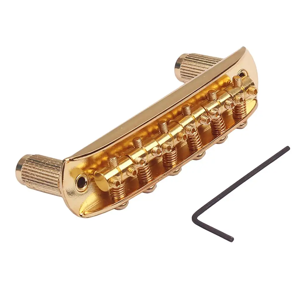 

High Quality Gold Zinc Alloy Guitar Bridge with Adjustable Saddle Replacement