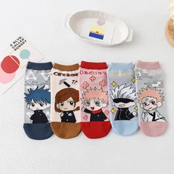 5 paia/set Cartoon Anime Jujutsu Kaisen calzini Cosplay Itadori Yuji Kugisaki Nobara Gojo Satoru Sneaker calzini alla caviglia in cotone divertente