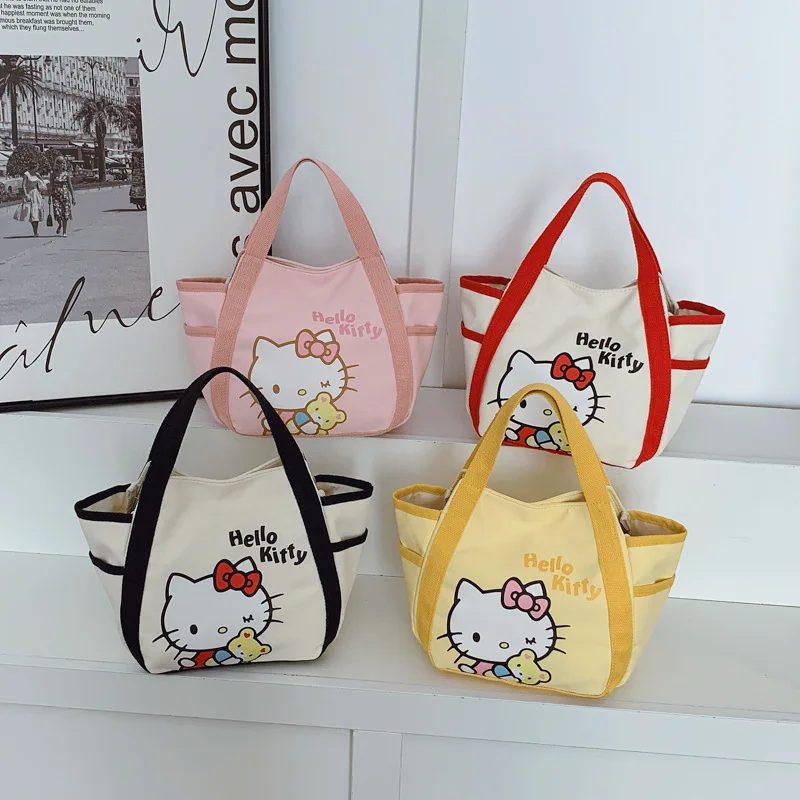 

HelloKitty подлинная авторизованная милая сумка-бенто с героями мультфильмов, студенческая сумка-тоут для офисного работника, большая вместительная женская сумка-тоут