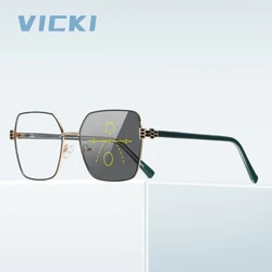 VICKI New Fashion Metal Large Square Frame Female Frame Can Be Customized Prescription Multi-focus Glasses PFD3140