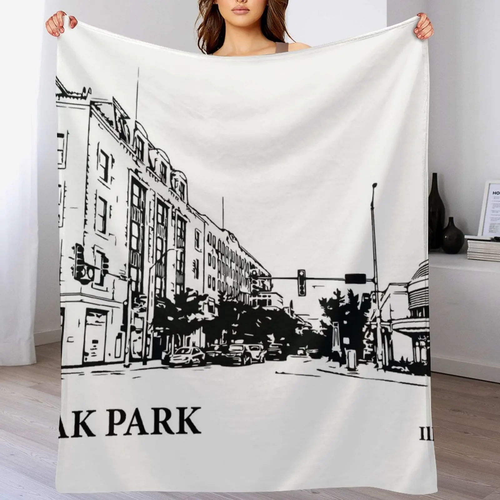 

Oak Park Illinois Throw Blanket Stylish Warm Blanket for Living Room Bedroom