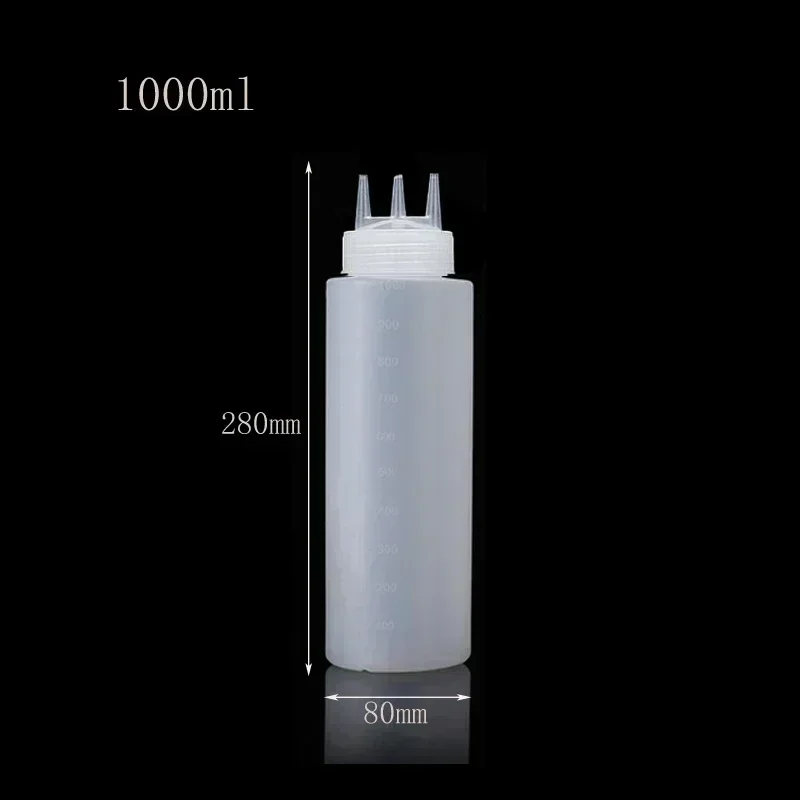 10 Stuks 120 Ml-1000 Ml Lege Plastic Sauzen Flessen Lekvrije Squirt Knijpfles Container Voor Salade ketchup Bbq Saus Siroop Olie