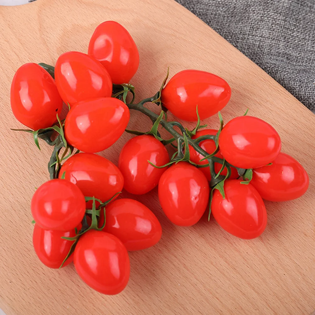 

2 Pcs Imitation Tomato Simulated Cherry Tomatoes For Decor Artificial Model Fake Lifelike Party Faux Ornament