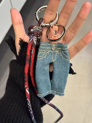 Ac Style Mini Jeans Keychain Graffiti Nylon Rope Waist Bag Pendant Accessories