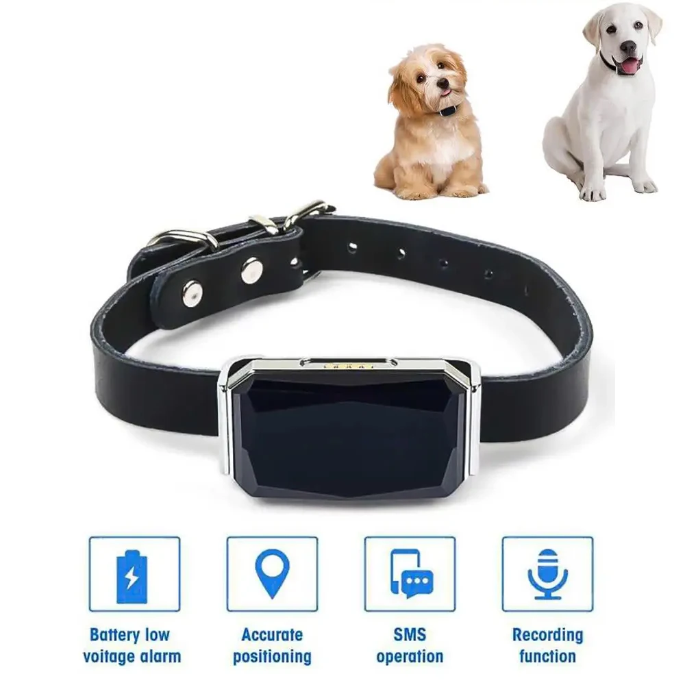 Waterproof IP67 Mini Pets GPS Real-time Tracking Collar Dog Cat Find Device Bell Rings Tracking Locator Anti-Lost AlarmCTrackers