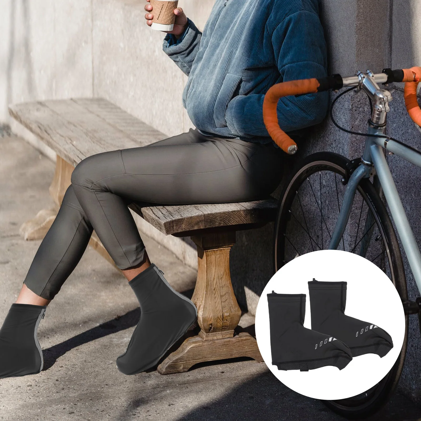 

1Pair Waterproof Cycling Shoe Covers Windproof Warm Outdoor Riding Shoe Protector Anti-Slip Winter Overshoes Cycling Overshoes