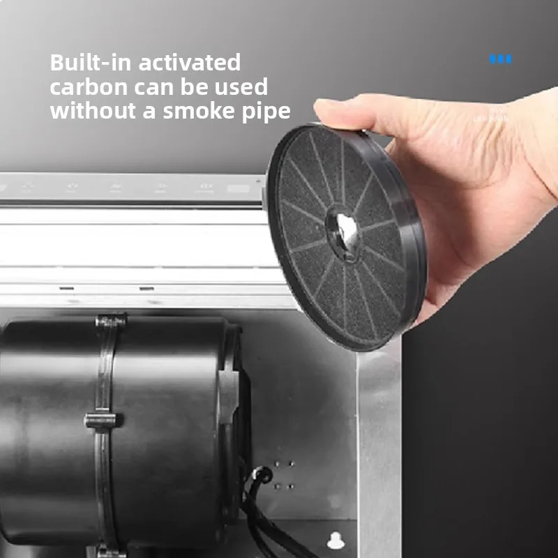 Dual-motor internal circulation range hood, pull-out type, built-in mini home/small apartment concealed.